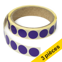 123inkt Offre : 3x 123encre pastilles adhésives Ø 18 mm (1000 étiquettes en continu) - violet  035244