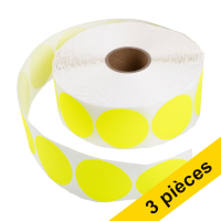123inkt Offre : 3x 123encre pastilles adhésives Ø 50 mm (2000 étiquettes en continue) - jaune  302362