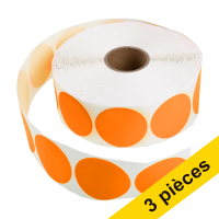 123inkt Offre : 3x 123encre pastilles adhésives Ø 50 mm (2000 étiquettes en continue) - orange  302363