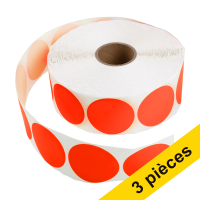 123inkt Offre : 3x 123encre pastilles adhésives Ø 50 mm (2000 étiquettes en continue) - rouge  302360