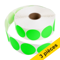 123inkt Offre : 3x 123encre pastilles adhésives Ø 50 mm (2000 étiquettes en rouleau) - vert  302361