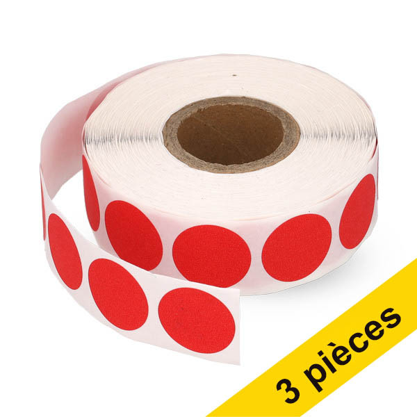 Offre : 3x 123encre pastilles de marquage Ø 18 mm (1000 étiquettes) - rouge 035233 - 1