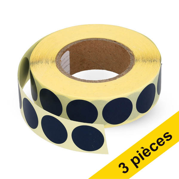 Offre : 3x 123encre pastilles de marquage Ø 18 mm (1000 étiquettes en rouleau) - bleu foncé 035243 - 1