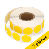 Offre : 3x 123encre pastilles de marquage Ø 18 mm (1000 étiquettes en rouleau) - jaune 035242