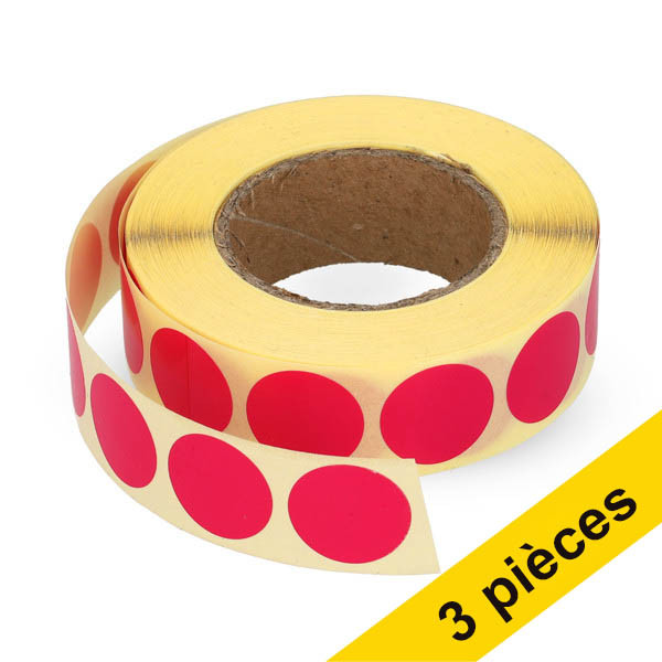 Offre : 3x 123encre pastilles de marquage Ø 18 mm (1000 étiquettes en rouleau) - rose 035245 - 1