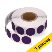 Offre : 3x 123encre pastilles de marquage Ø 18 mm (1000 étiquettes en rouleau) - violet 035244