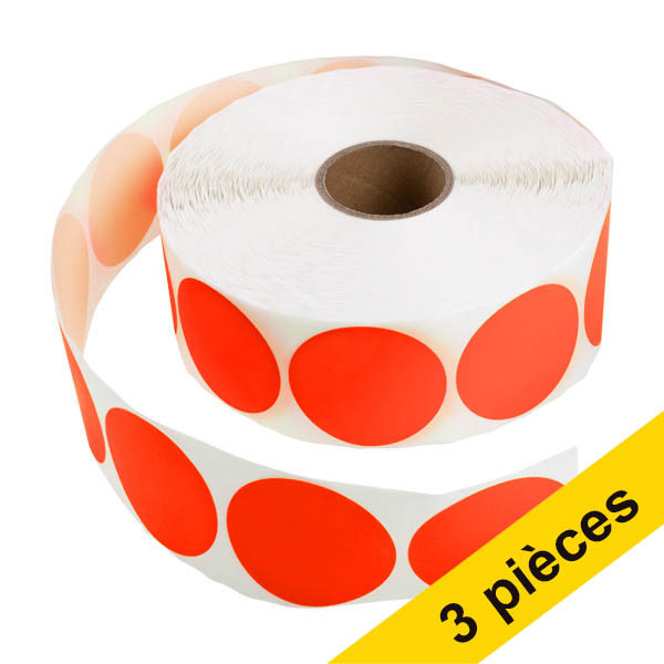 Offre : 3x 123encre pastilles de marquage Ø 50 mm (1000 étiquettes) - rouge 303009 - 1