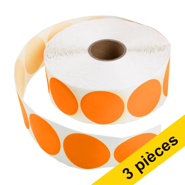 Offre : 3x 123encre pastilles de marquage Ø 50 mm (1000 étiquettes en rouleau) - orange 303012 - 1