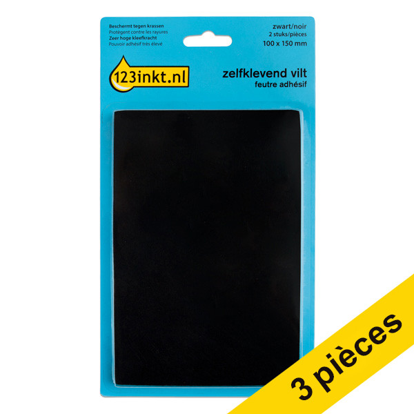 Offre : 3x 123encre patins adhésifs 100 mm x 150 mm (2 pièces) - noir 301025 - 1