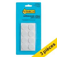 Offre : 3x 123encre patins adhésifs ronds 20 mm (16 pièces) - blanc