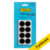 Offre : 3x 123encre patins adhésifs ronds 20 mm (16 pièces) - noir 301017 - 1
