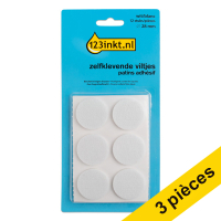 Offre : 3x 123encre patins adhésifs ronds 28 mm (12 pièces) - blanc