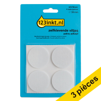 Offre : 3x 123encre patins adhésifs ronds 38 mm (4 pièces) - blanc