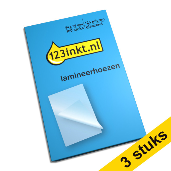 Offre : 3x 123encre pochette de plastification format carte de crédit 54 x 86 mm brillant 2x125 microns (100 pièces) 301133 - 1