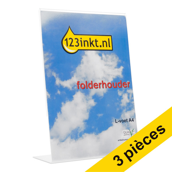 123inkt Offre : 3x 123encre porte-brochures avec pied en L A4  423176 - 1