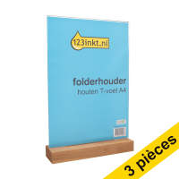 123inkt Offre : 3x 123encre porte-brochures en bois pied en forme de T A4  301570