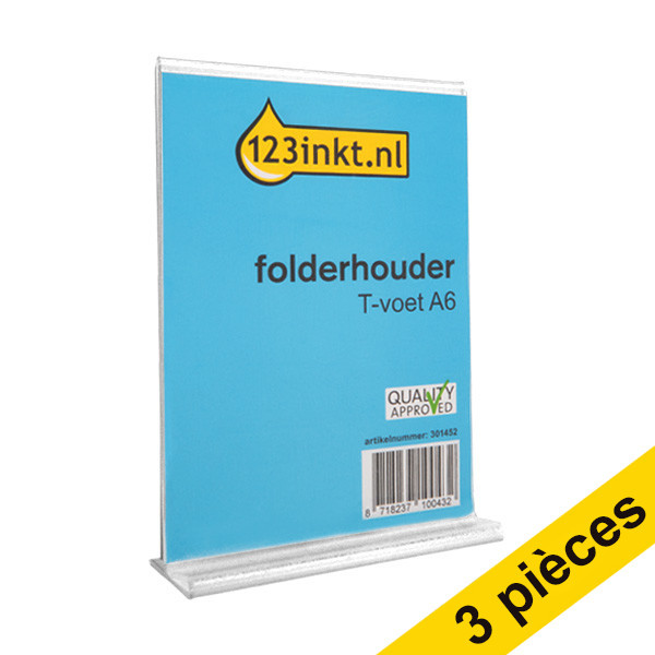 Offre : 3x 123encre porte-brochures pied en forme de T A6 301565 - 1