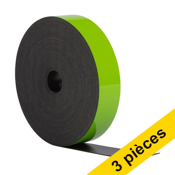 123inkt Offre : 3x 123encre ruban d'étiquettes magnétique effaçable 10 mm x 2 m - vert 10 mm x 2 m - vert  302139 - 1