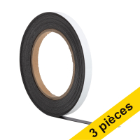 Offre : 3x 123encre ruban d'étiquettes magnétiques effaçable 1 cm x 10 m - blanc