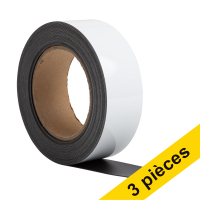 Offre : 3x 123encre ruban d'étiquettes magnétiques effaçable 4 cm x 10 m - blanc