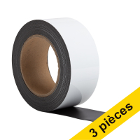 Offre : 3x 123encre ruban d'étiquettes magnétiques effaçable 5 cm x 10 m - blanc
