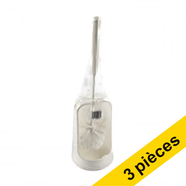 123inkt Offre : 3x brosse de toilette avec support - blanc  SDR06171 - 1