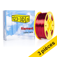 123inkt Offre : 3x filament 1,75 mm PETG 1 kg série Jupiter (marque 123-3D) - rouge transparent  135591