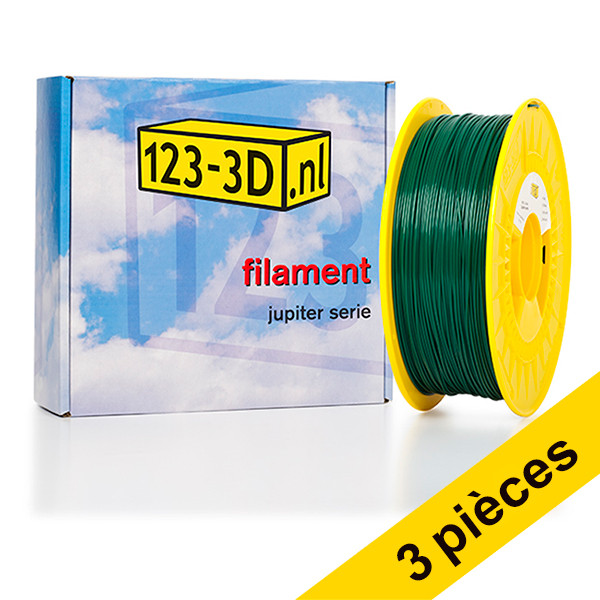 123inkt Offre : 3x filament 1,75 mm PETG 1 kg série Jupiter (marque 123-3D) - vert  135559 - 1