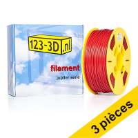 123inkt Offre : 3x filament 2,85 mm ABS 1 kg série Jupiter (marque 123-3D) - rouge  135585