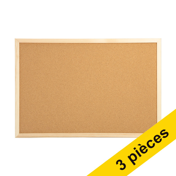123inkt Offre : 3x t123encre tableau en liège avec cadre en bois 60 x 40 cm  302245 - 1