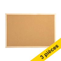 Offre : 3x t123encre tableau en liège avec cadre en bois 60 x 40 cm