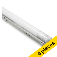 Offre : 4x 123led IP65 luminaire fluorescent 150 cm | 4000K | 2640 lumens (22W) avec tube fluorescent