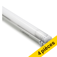 Offre : 4x 123led luminaire fluorescent IP65 60 cm | 4000K | 1080 lumens (9W) avec tube fluorescent