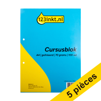 123inkt Offre : 5x 123encre bloc de cours A4 ligné 70 g/m² (100 feuilles)  302235