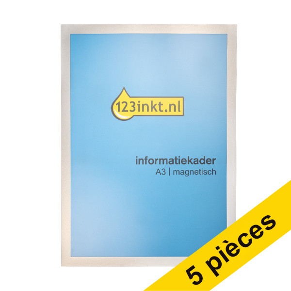 123inkt Offre : 5x 123encre cadre d'affichage A3 magnétique - argent 486823C 301734 - 1