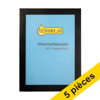 123inkt Offre : 5x 123encre cadre d'affichage A5 magnétique - noir 494701C 301736