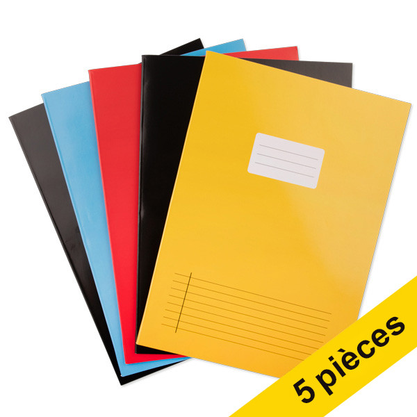 123inkt Offre : 5x 123encre cahier ligné A4 assortiment 5 pièces 40 feuilles  300633 - 1