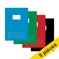 Offre : 5x 123encre cahier ligné A4 assortiment 5 pièces 40 feuilles 303147