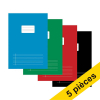 Offre : 5x 123encre cahier ligné A4 assortiment 5 pièces 40 feuilles 303147 - 1