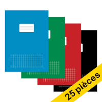 Offre : 5x 123encre cahier quadrillé A4 assortiment 5 pièces 40 feuilles (10 mm)