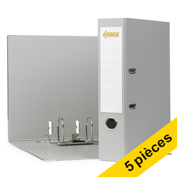 Offre : 5x 123encre classeur A4 polypropylène 80 mm - gris 300123 - 1