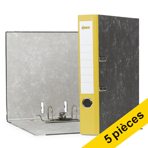 123inkt Offre : 5x 123encre classeur cartonné A4 50 mm - jaune  300672 - 1