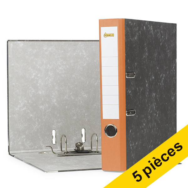 Offre : 5x 123encre classeur cartonné A4 50 mm - orange 300673 - 1