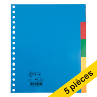 123inkt Offre : 5x 123encre intercalaires en plastique A5 avec 5 onglets (17 trous) - couleur  301893