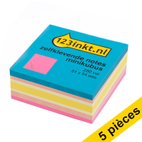 Offre : 5x 123encre notes autocollantes format mini 51 x 51 mm - rose fluo