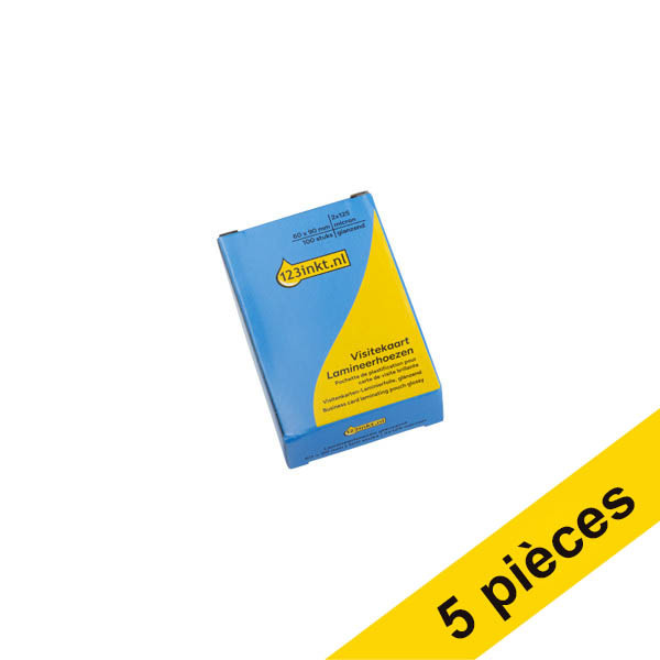 Offre : 5x 123encre pochette de plastification pour cartes de visite 60 x 90 mm brillant 2x125 microns (100 pièces) 303150 - 1