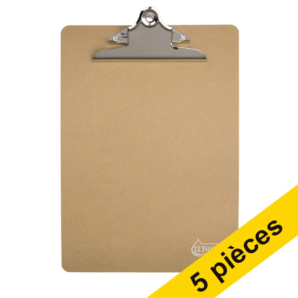 123inkt Offre : 5x 123encre porte-bloc à pince en bois A4 vertical  302209 - 1