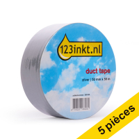 123inkt Offre : 5x 123encre ruban à conduits 50 mm x 50 m - argent  300623