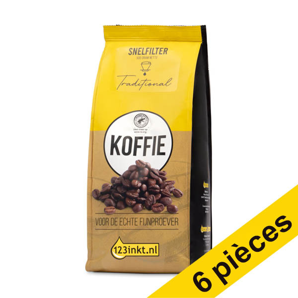 Offre : 6x 123encre Traditional café moulu pour filtre 500 g 200265 - 1