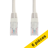 Offre : 6x 123encre câble réseau Cat6 U/UTP (0,5 mètre) - gris
